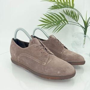 Stewart Weitzman Oxfords Women's Size 9 Taupe Brown Suede Lace Up Hidden Heel
